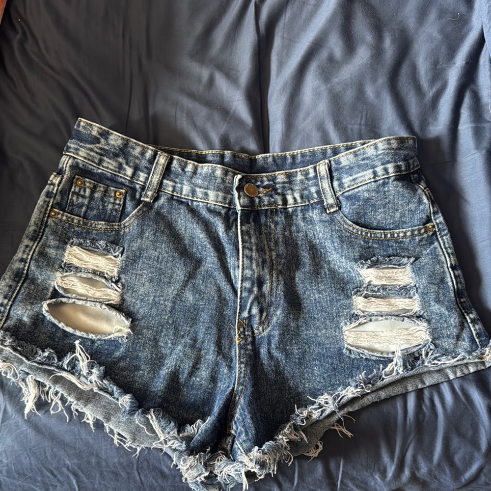 Denim Distressed Women Shorts